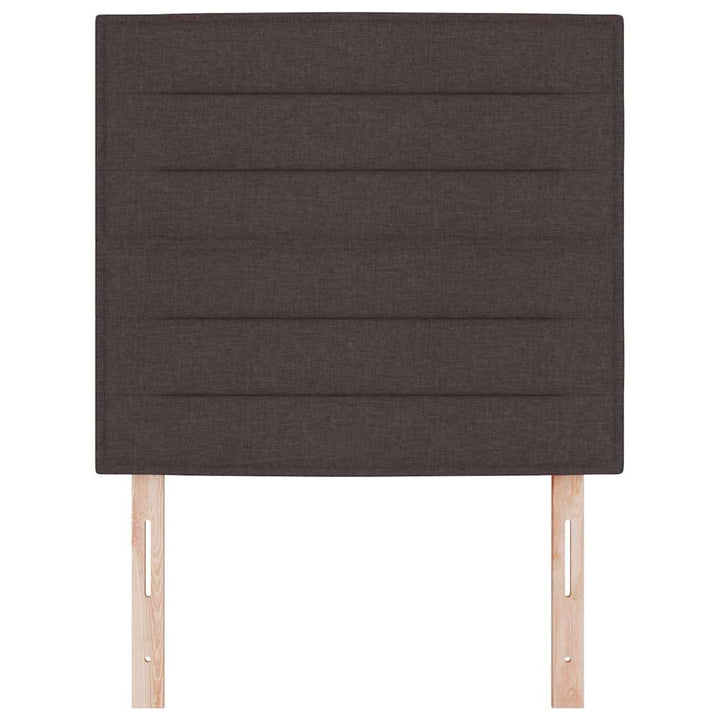 LED sengegavl med LED-lysstrimler Mørk Brun 90 cm Stof