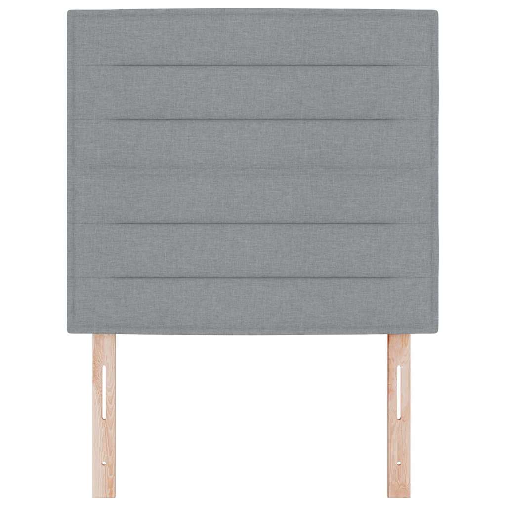 LED sengegavl med LED-lysstrimler Lysegrå 100 cm Stof