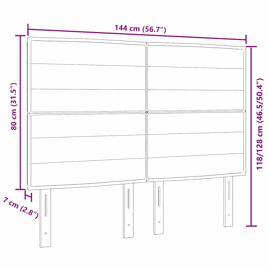 LED sengegavl Gråbrun Stof