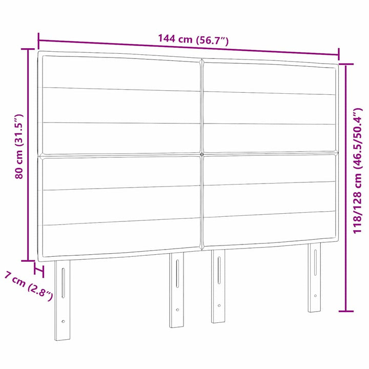 LED sengegavl Gråbrun Stof