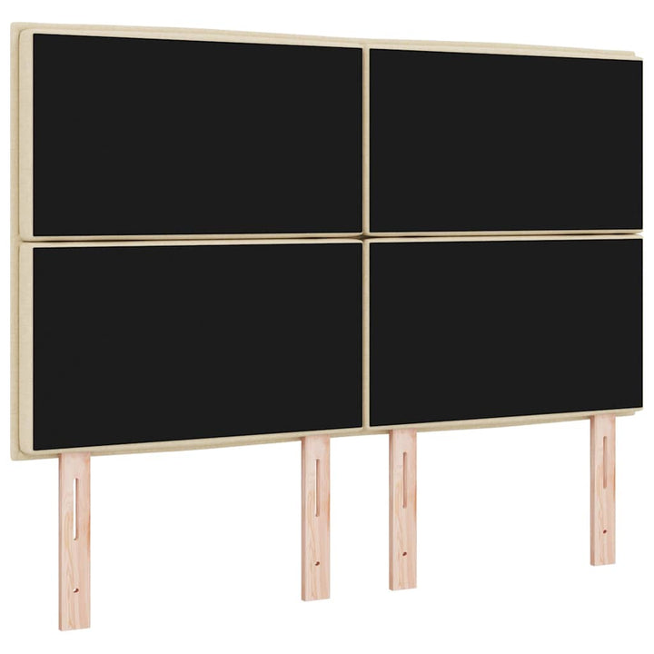LED sengegavl med LED-lysstrimler Creme 144 cm Stof
