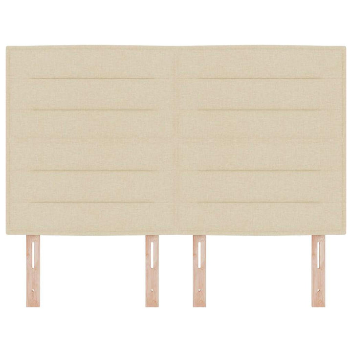 LED sengegavl med LED-lysstrimler Creme 144 cm Stof