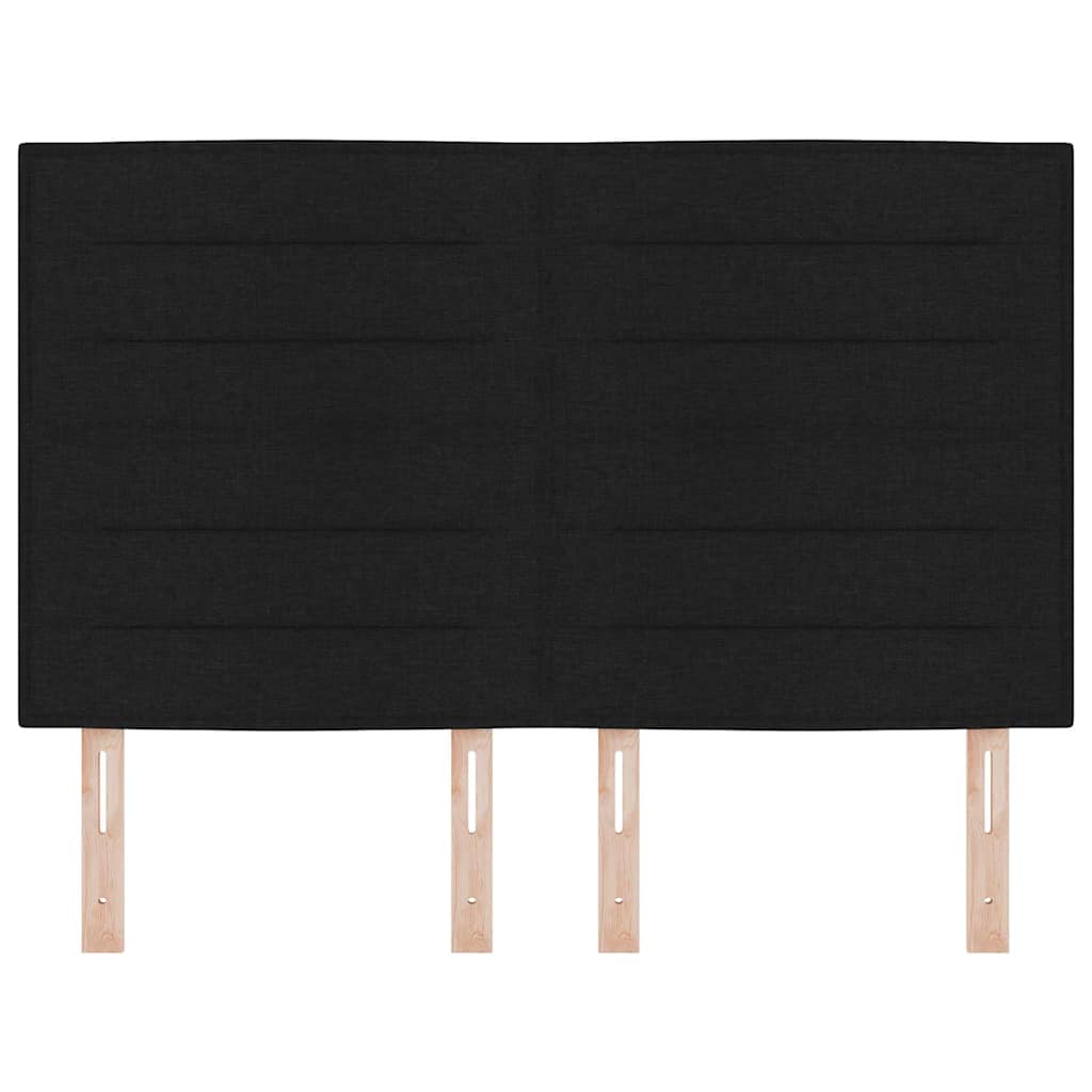 LED sengegavl med LED-lysstrimler Sort 160 cm Stof