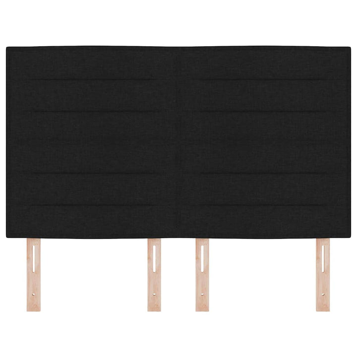 LED sengegavl med LED-lysstrimler Sort 160 cm Stof