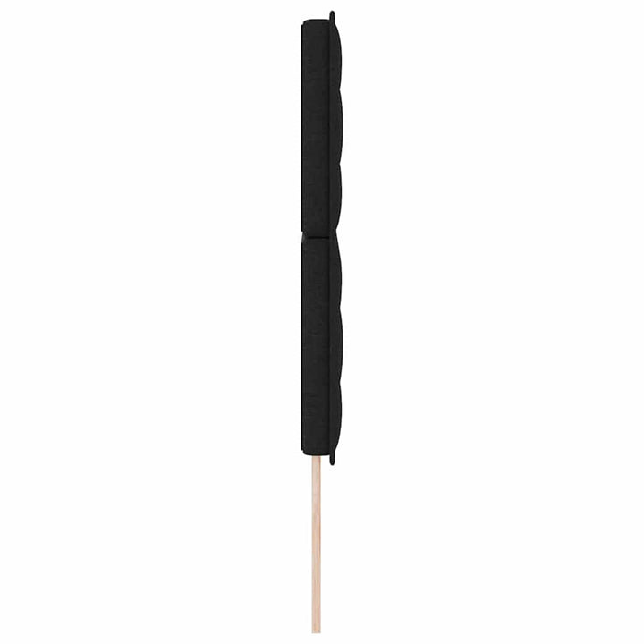 LED sengegavl med LED-lysstrimler Sort 160 cm Stof