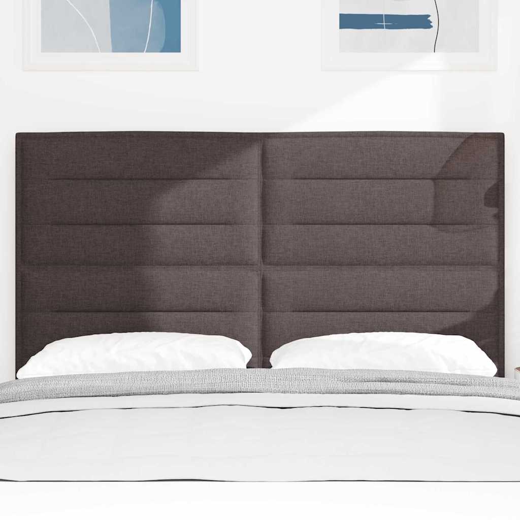 LED sengegavl med LED-lysstrimler Mørk Brun 160 cm Stof
