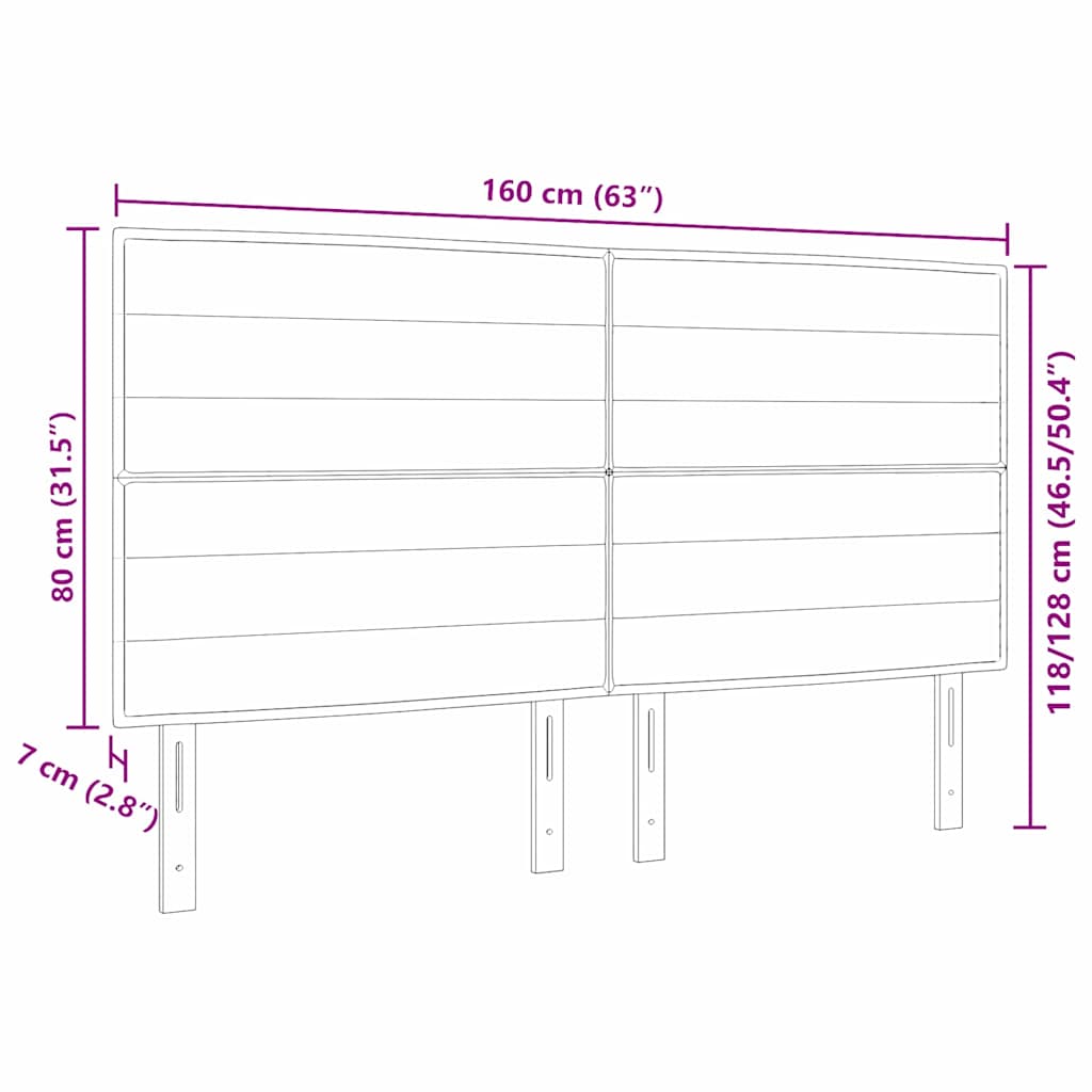 LED sengegavl Gråbrun Stof