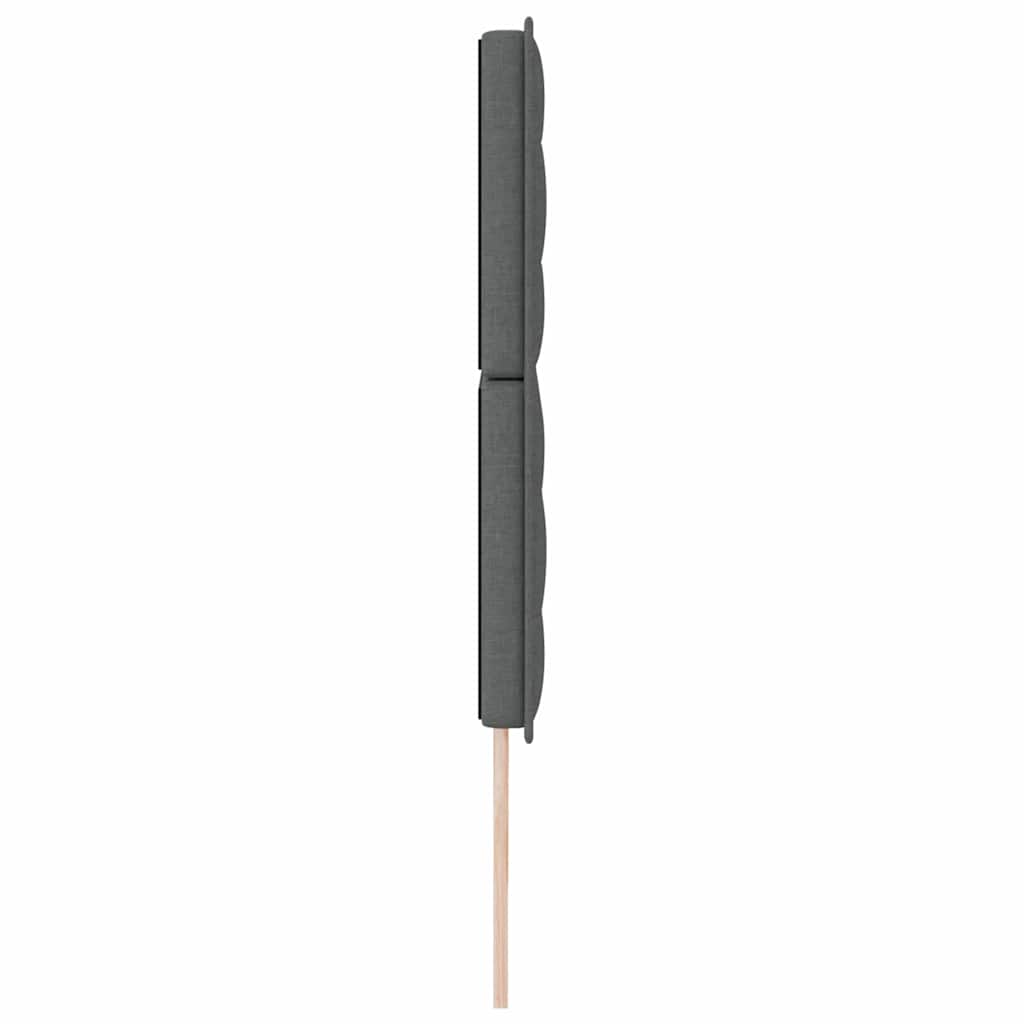 LED sengegavl med LED-lysstrimler Mørkegrå 180 cm Stof