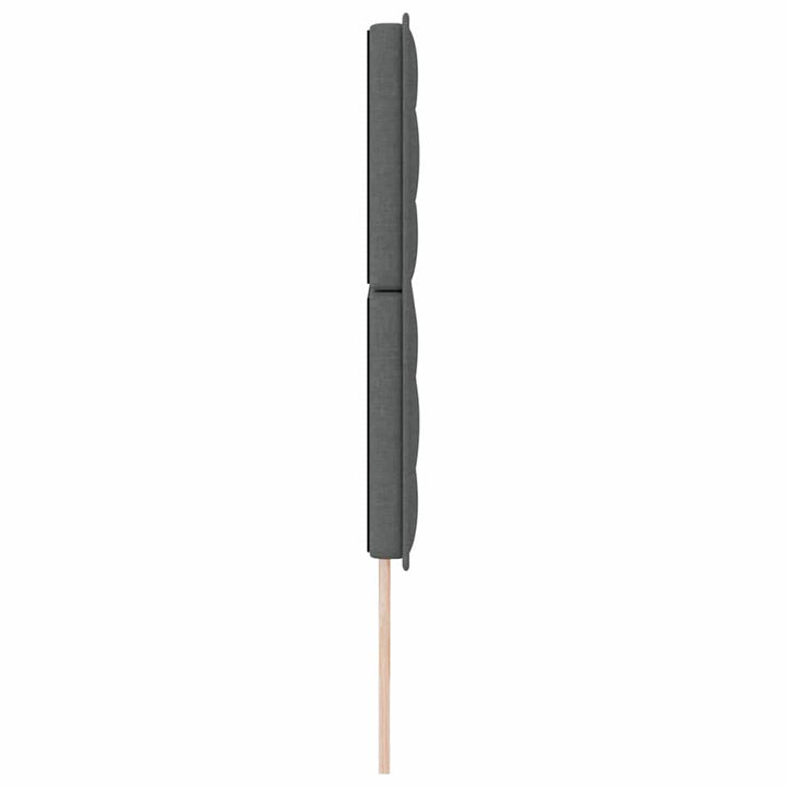 LED sengegavl med LED-lysstrimler Mørkegrå 180 cm Stof