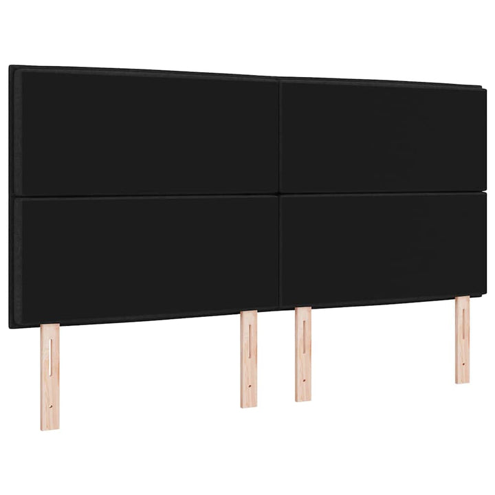 LED sengegavl med LED-lysstrimler Sort 180 cm Stof