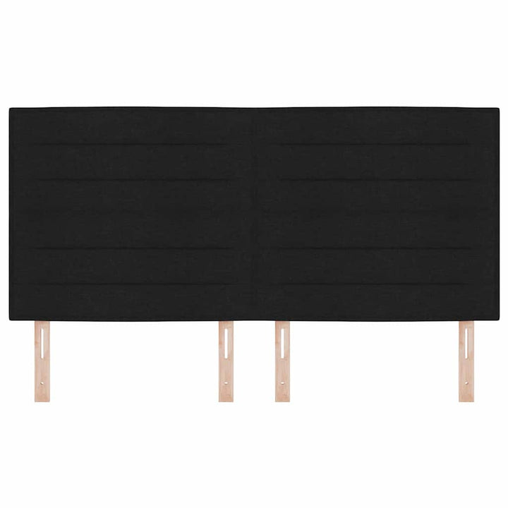 LED sengegavl med LED-lysstrimler Sort 180 cm Stof