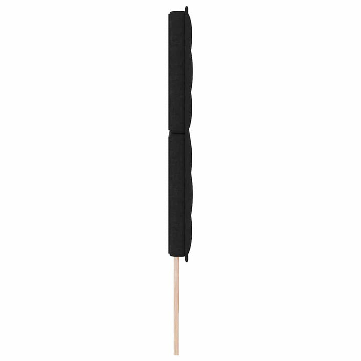 LED sengegavl med LED-lysstrimler Sort 180 cm Stof