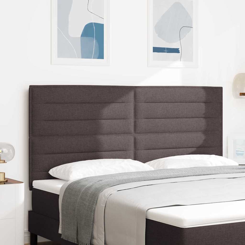 LED sengegavl med LED-lysstrimler Mørk Brun 180 cm Stof