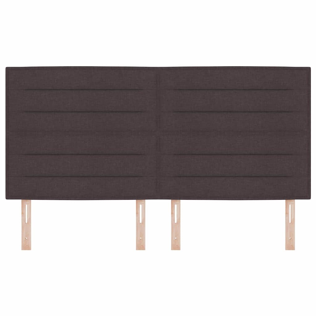 LED sengegavl med LED-lysstrimler Mørk Brun 180 cm Stof