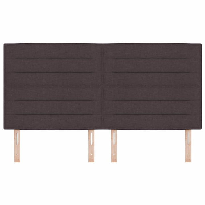 LED sengegavl med LED-lysstrimler Mørk Brun 180 cm Stof