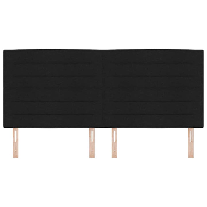 LED sengegavl med LED-lysstrimler Sort 200 cm Stof