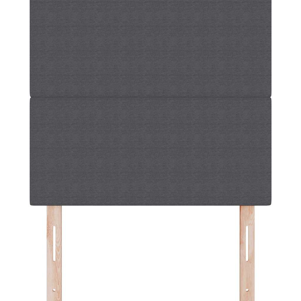 LED sengegavl med LED-lysstrimler Mørkegrå 80 cm Velourstof