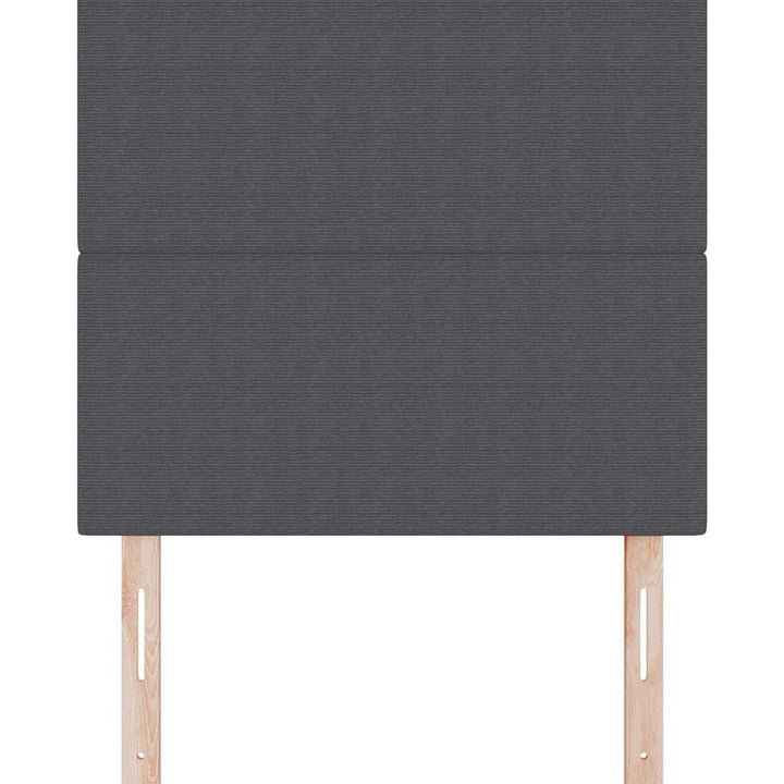 LED sengegavl med LED-lysstrimler Mørkegrå 80 cm Velourstof