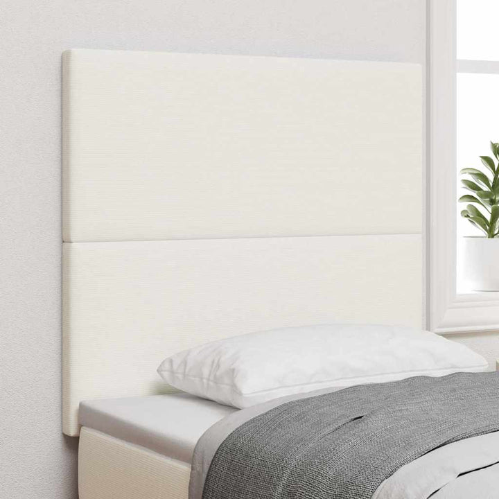 LED sengegavl med LED-lysstrimler Creme 80 cm Velourstof
