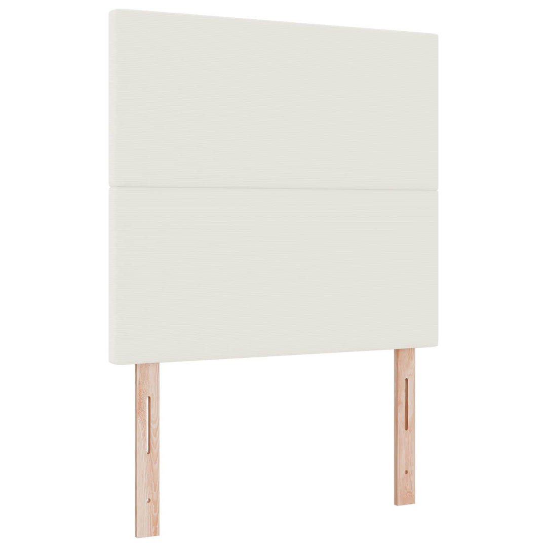 LED sengegavl med LED-lysstrimler Creme 80 cm Velourstof