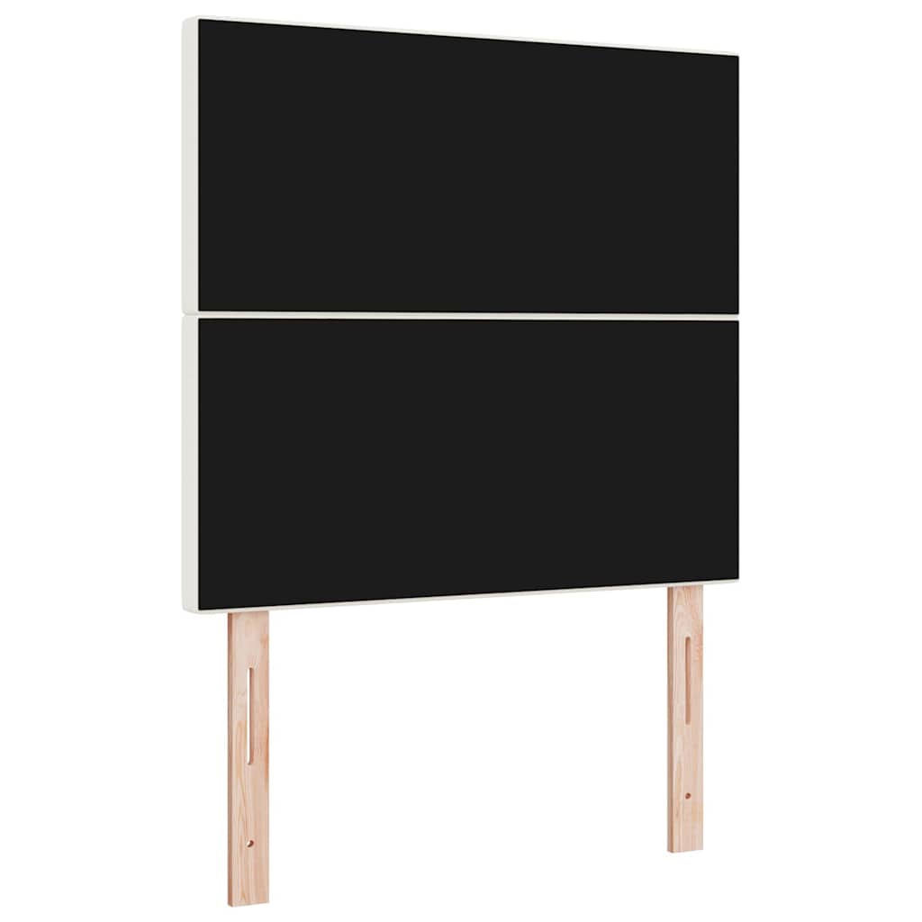 LED sengegavl med LED-lysstrimler Creme 80 cm Velourstof