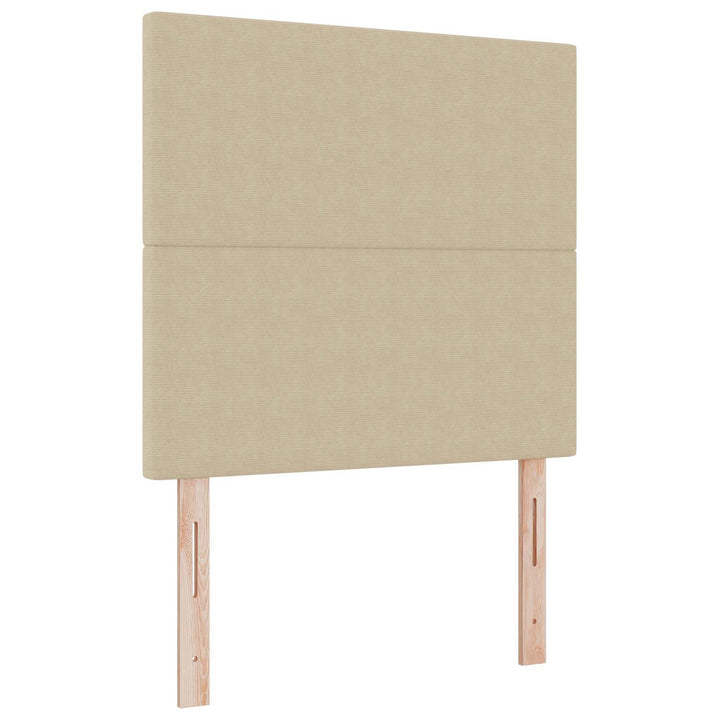 LED sengegavl med LED-lysstrimler Grågrøn 80 cm Velourstof