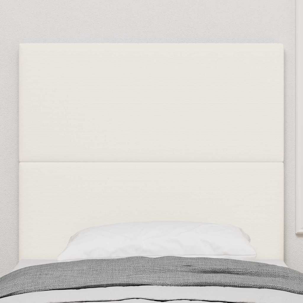 LED sengegavl med LED-lysstrimler Creme 100 cm Velourstof
