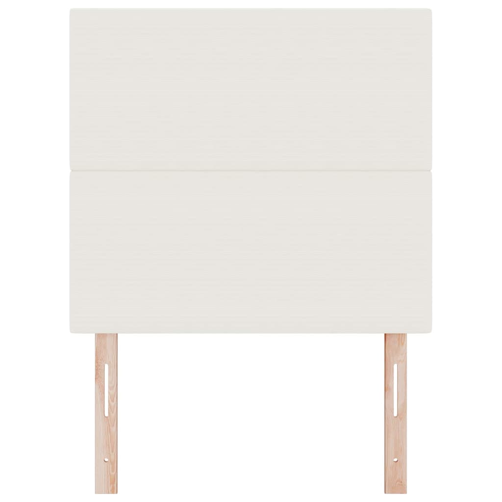 LED sengegavl med LED-lysstrimler Creme 100 cm Velourstof