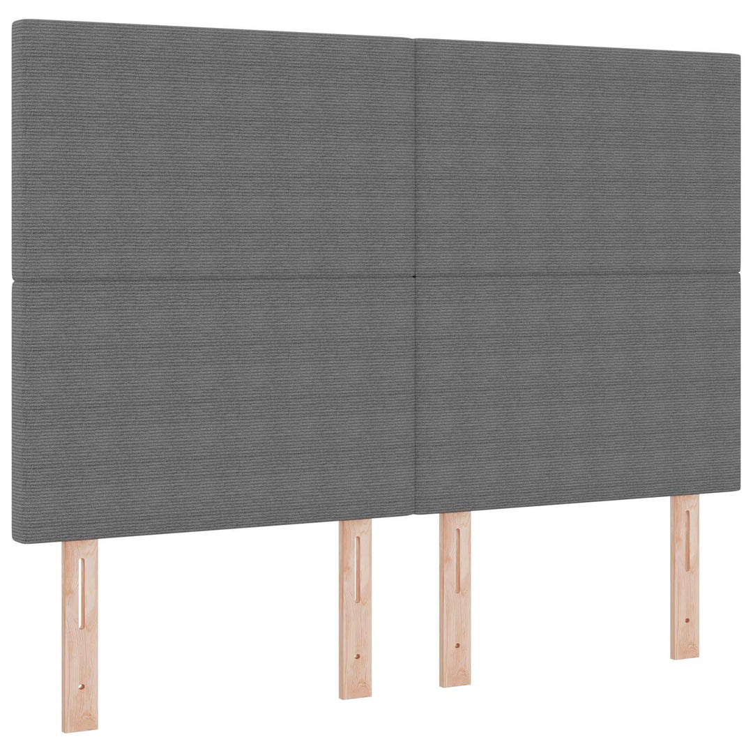 LED sengegavl med LED-lysstrimler Lysegrå 144 cm Velourstof