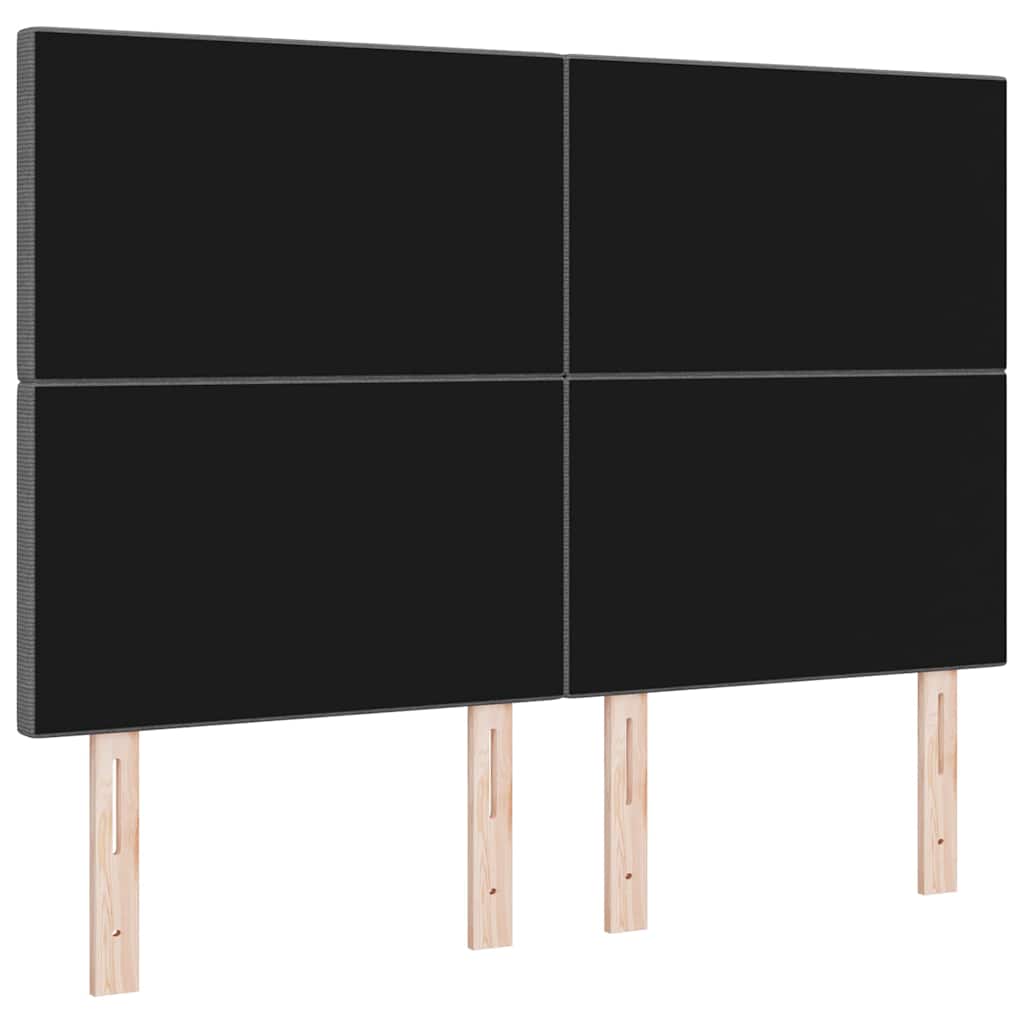 LED sengegavl med LED-lysstrimler Lysegrå 144 cm Velourstof