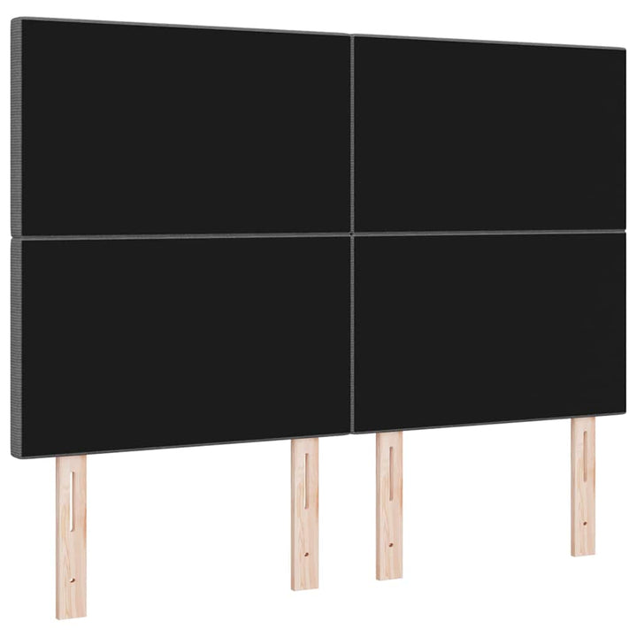 LED sengegavl med LED-lysstrimler Lysegrå 144 cm Velourstof