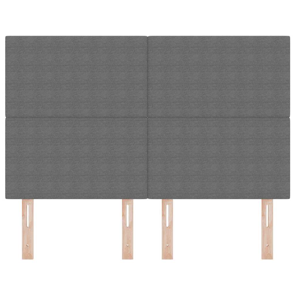 LED sengegavl med LED-lysstrimler Lysegrå 144 cm Velourstof