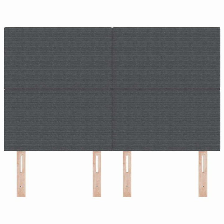 LED sengegavl med LED-lysstrimler Mørkegrå 144 cm Velourstof