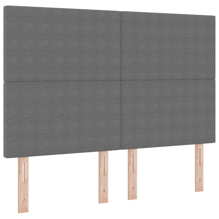 LED sengegavl med LED-lysstrimler Lysegrå 160 cm Velourstof