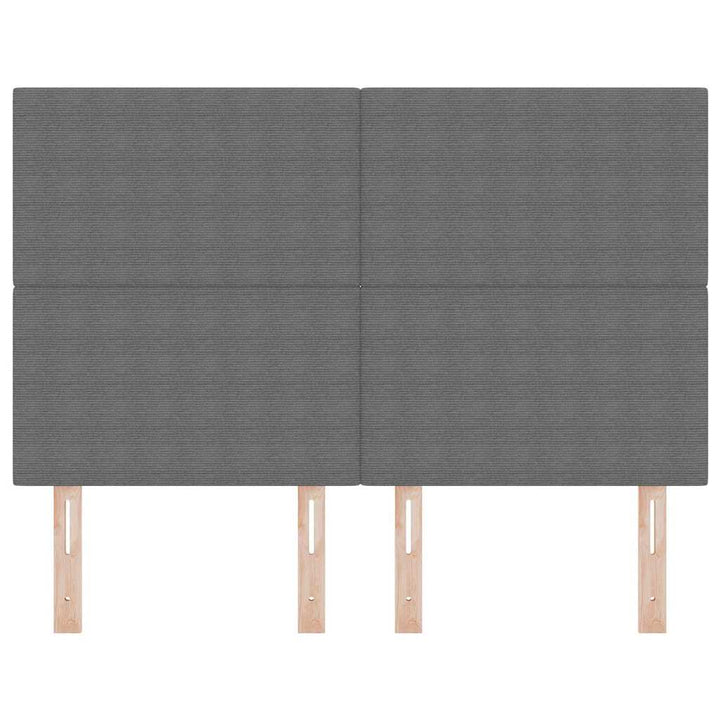 LED sengegavl med LED-lysstrimler Lysegrå 160 cm Velourstof