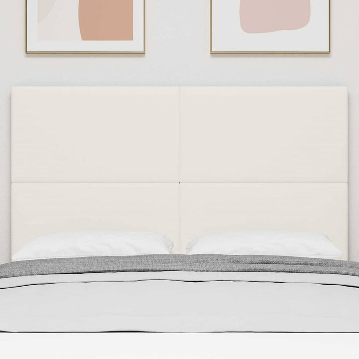 LED sengegavl med LED-lysstrimler Creme 160 cm Velourstof