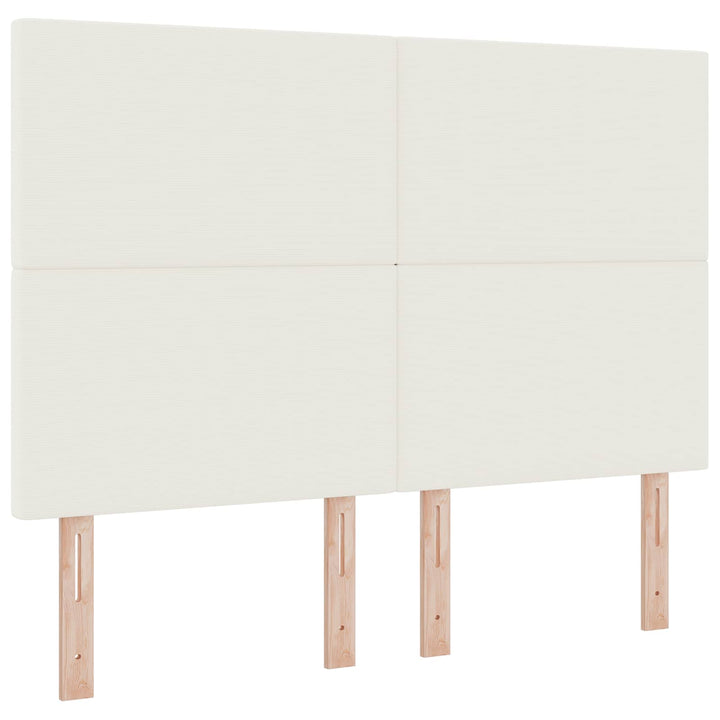 LED sengegavl med LED-lysstrimler Creme 160 cm Velourstof