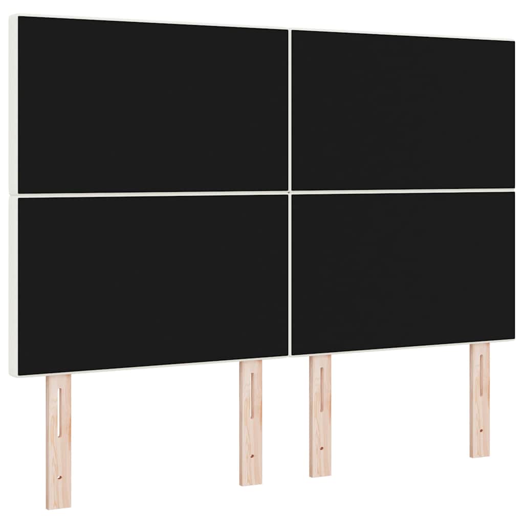 LED sengegavl med LED-lysstrimler Creme 160 cm Velourstof