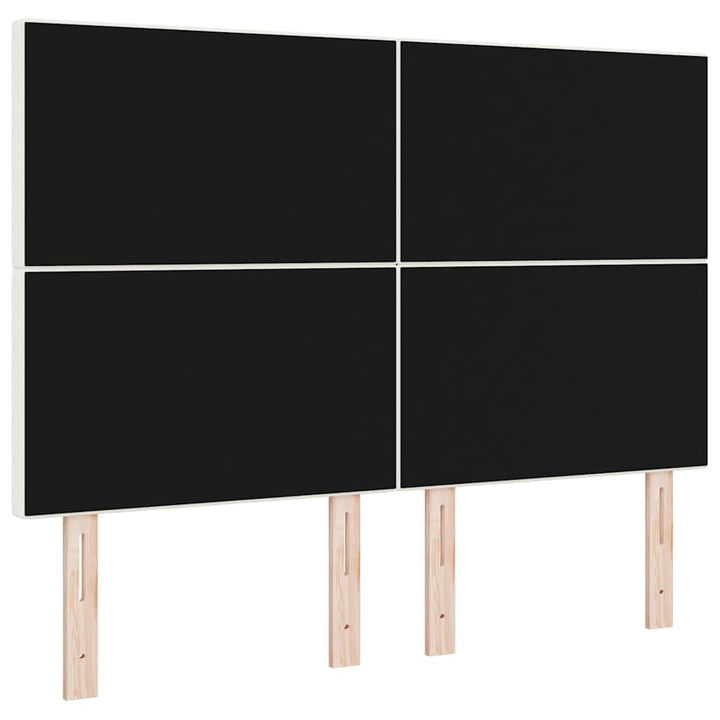 LED sengegavl med LED-lysstrimler Creme 160 cm Velourstof
