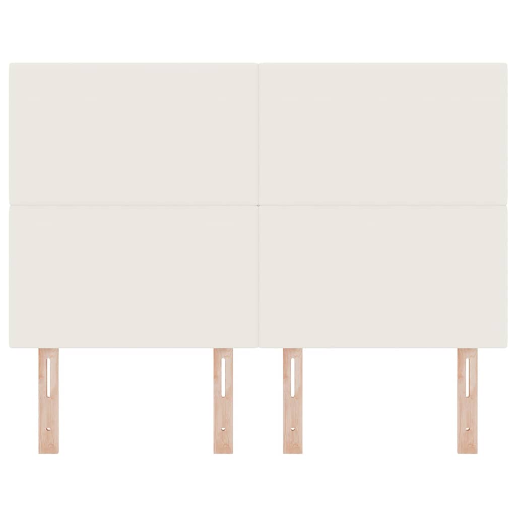LED sengegavl med LED-lysstrimler Creme 160 cm Velourstof