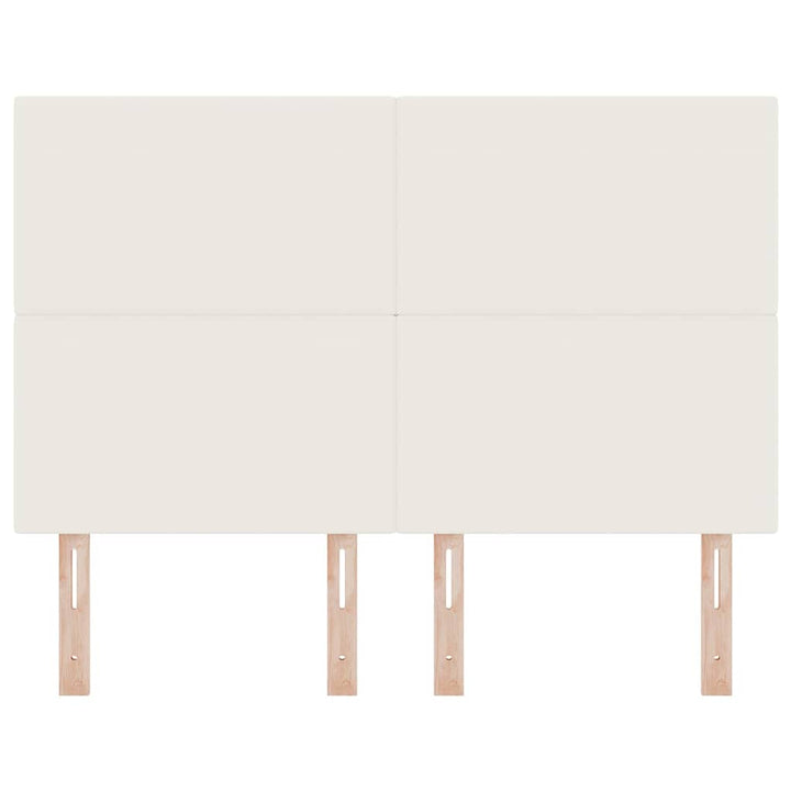 LED sengegavl med LED-lysstrimler Creme 160 cm Velourstof