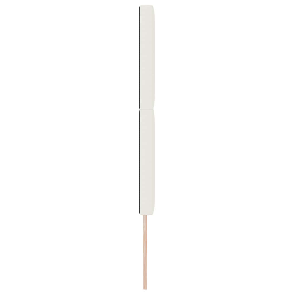 LED sengegavl med LED-lysstrimler Creme 160 cm Velourstof