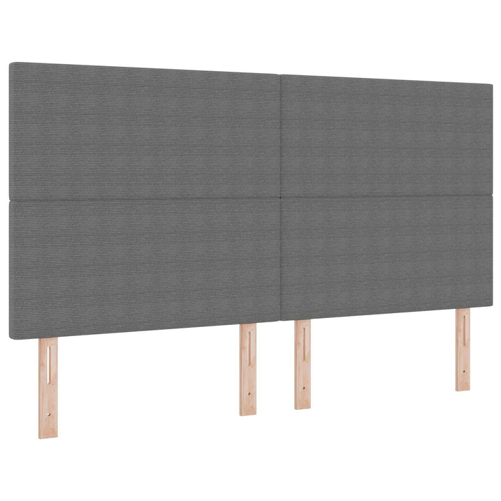LED sengegavl med LED-lysstrimler Lysegrå 180 cm Velourstof
