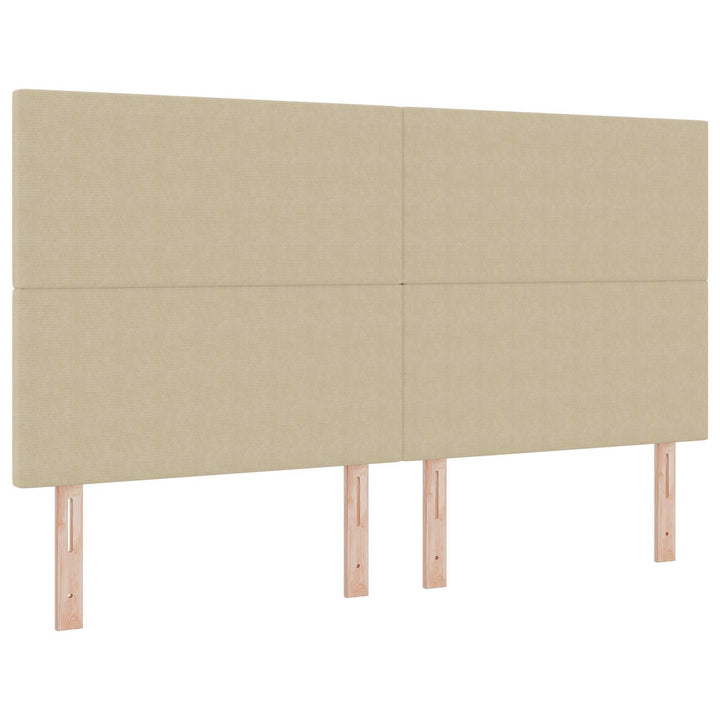 LED sengegavl med LED-lysstrimler Grågrøn 180 cm Velourstof