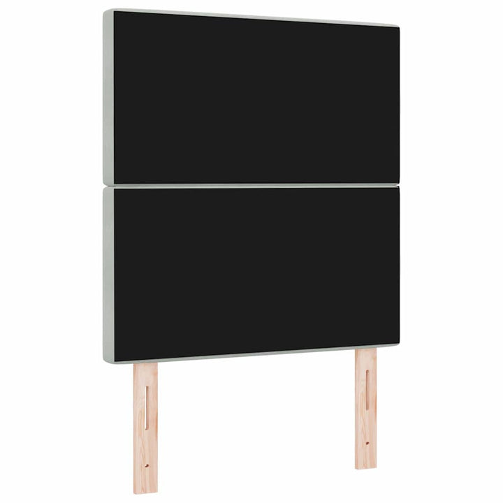 LED sengegavl med LED-lysstrimler Lysegrå 80 cm Fløjl