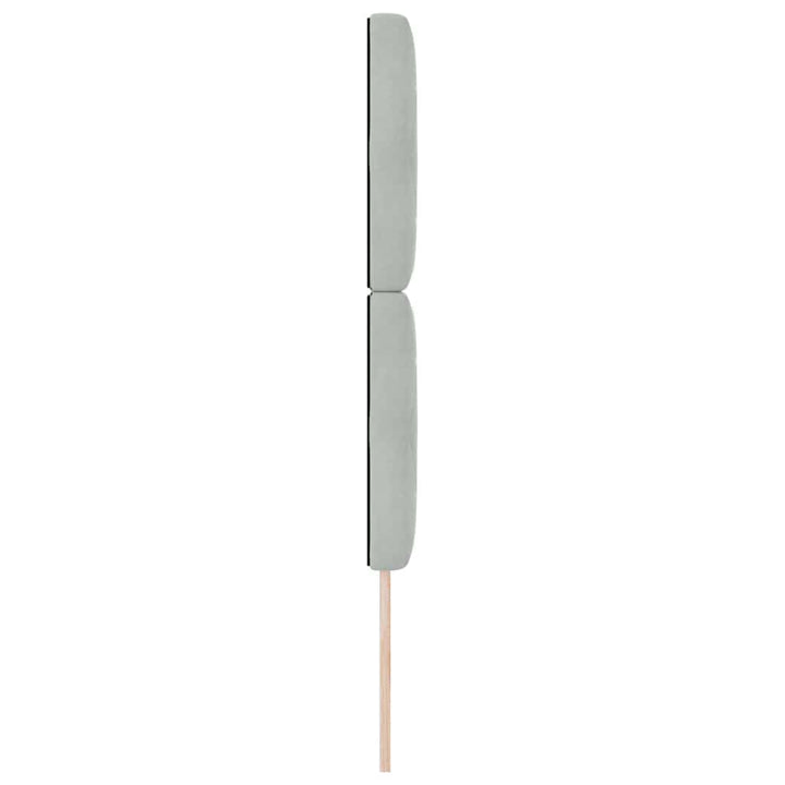 LED sengegavl med LED-lysstrimler Lysegrå 80 cm Fløjl