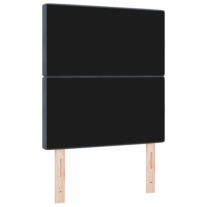 LED sengegavl med LED-lysstrimler Mørkegrå 80 cm Fløjl