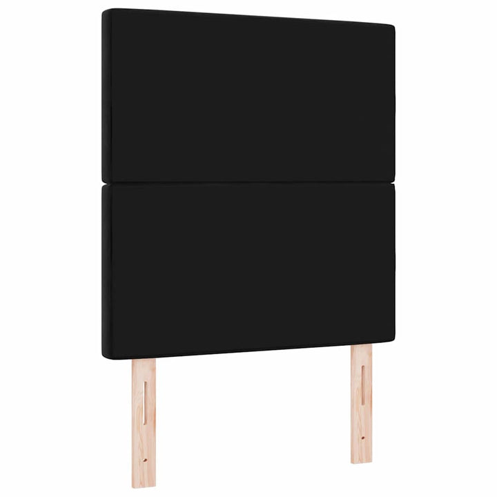 LED sengegavl med LED-lysstrimler Sort 80 cm Fløjl