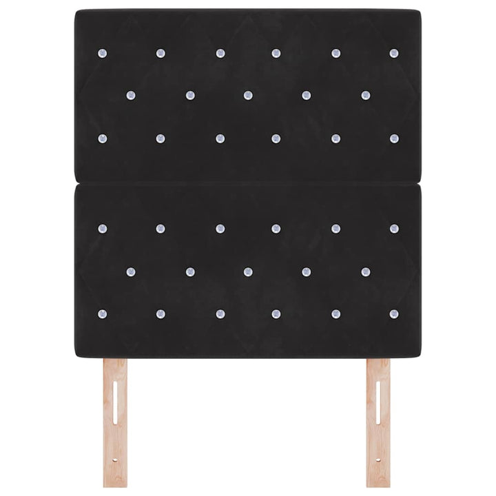 LED sengegavl med LED-lysstrimler Sort 80 cm Fløjl