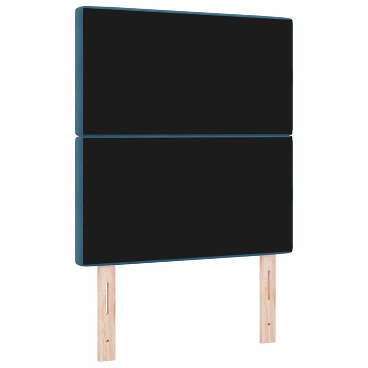 LED sengegavl med LED-lysstrimler Mørk blå 80 cm Fløjl